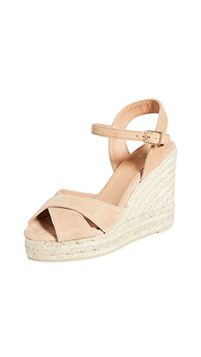Castaã±er Blaudell Espadrille Wedge Sandals In Tostado