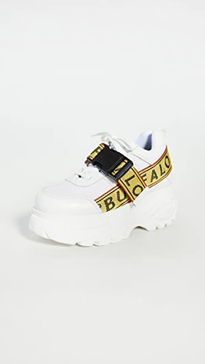 Shop Buffalo Galip Strappy Sneakers In White