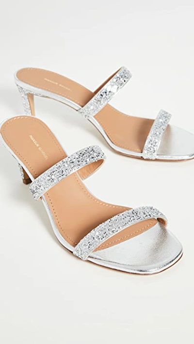 Shop Mansur Gavriel Fino Slides In Silver