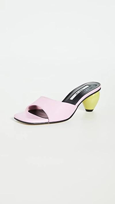 Shop Yuul Yie June Sandals In Powder Pink/lime