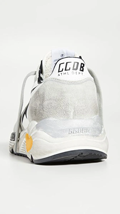 Shop Golden Goose Running Sole Sneakers In White/black Star