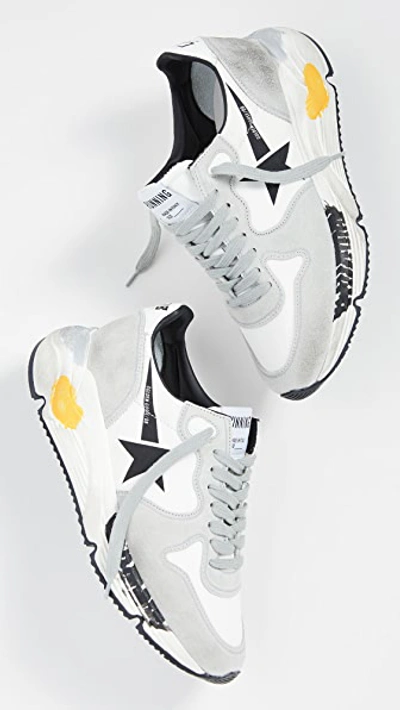 Shop Golden Goose Running Sole Sneakers In White/black Star