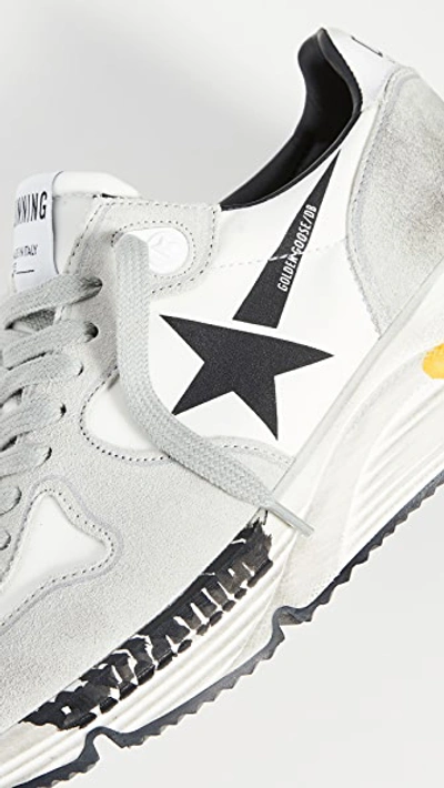 Shop Golden Goose Running Sole Sneakers In White/black Star