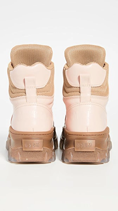 Shop Msgm Hiking Boots In Nude