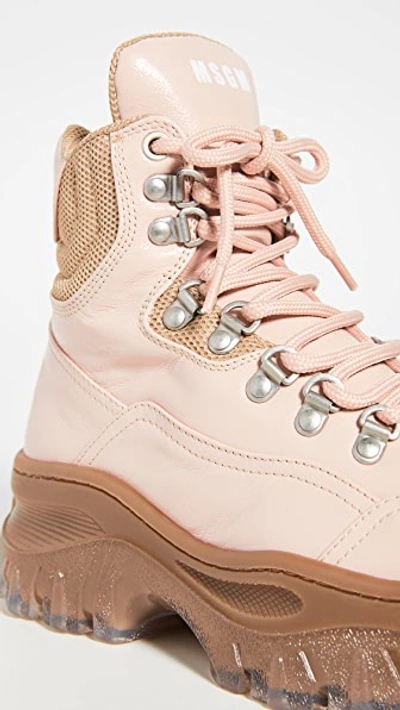 Shop Msgm Hiking Boots In Nude
