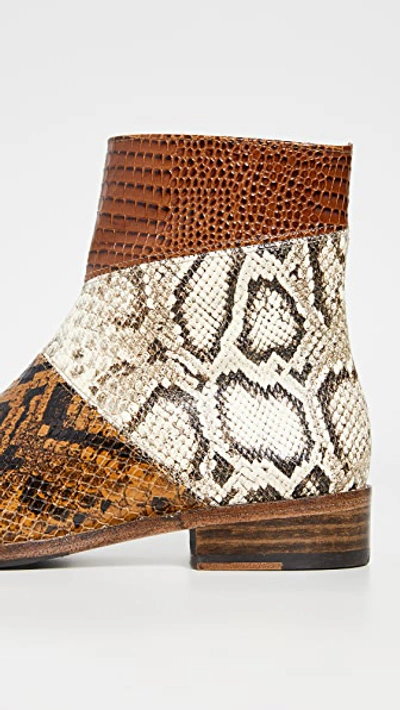 Shop Freda Salvador Jean Tri Color Booties In Oak