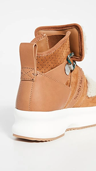 Shop See By Chloé Casey Shearling Sneakers In Natural