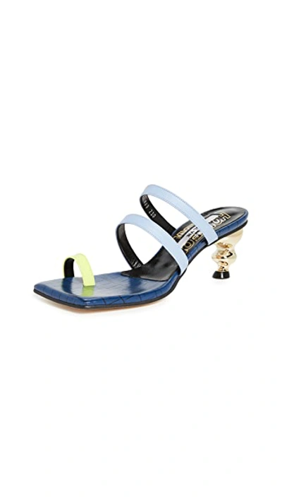 Shop House Of Holland Sunrise Sandals In Navy/multi