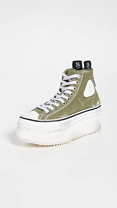 Shop R13 Platform High Top Trainers In Olive