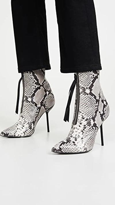 Ben Taverniti Unravel Project Unravel Project Grey 100 Snake Print Ankle Boots In Medium Grey