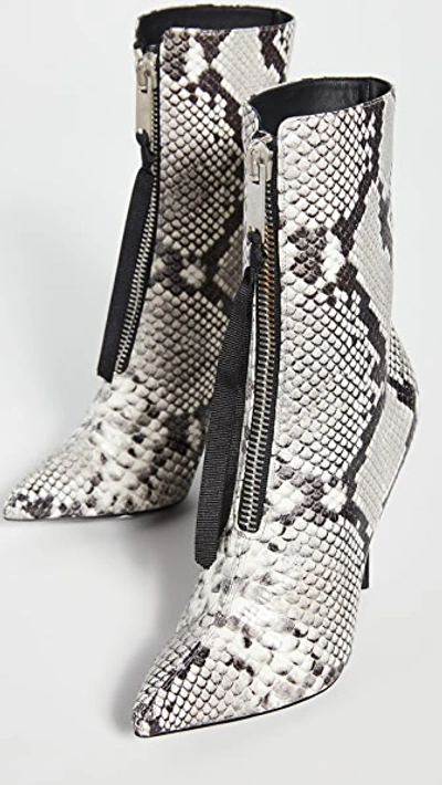 Ben Taverniti Unravel Project Unravel Project Grey 100 Snake Print Ankle Boots In Medium Grey