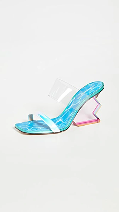 Shop Nicholas Kirkwood Aurora Mules In Blue Iridescent