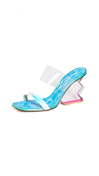 Shop Nicholas Kirkwood Aurora Mules In Blue Iridescent