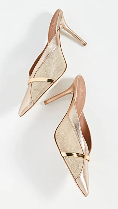 Shop Malone Souliers Bobbi Mules 85mm In Gold/gold