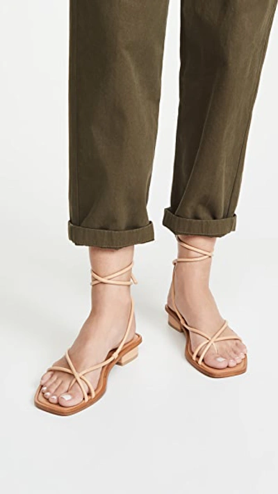 Shop Loq Ara Strappy Sandals In Dune