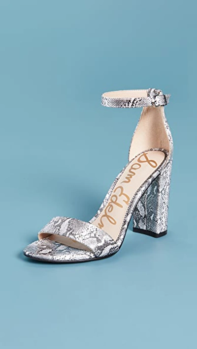 Shop Sam Edelman Yaro Sandals In Silver Snake