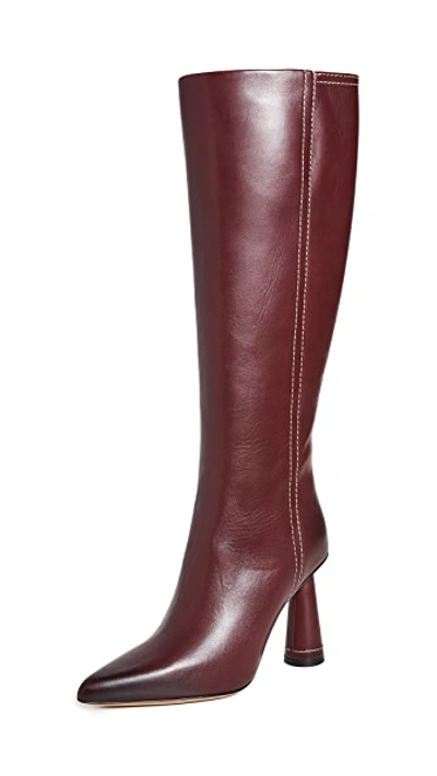 Shop Jacquemus Les Bottes Leon Hautes Boots In Burgundy