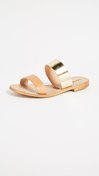 cocobelle leather slide sandals