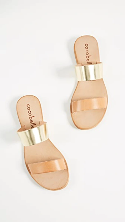 Shop Cocobelle Leather Slide Sandals In Natural