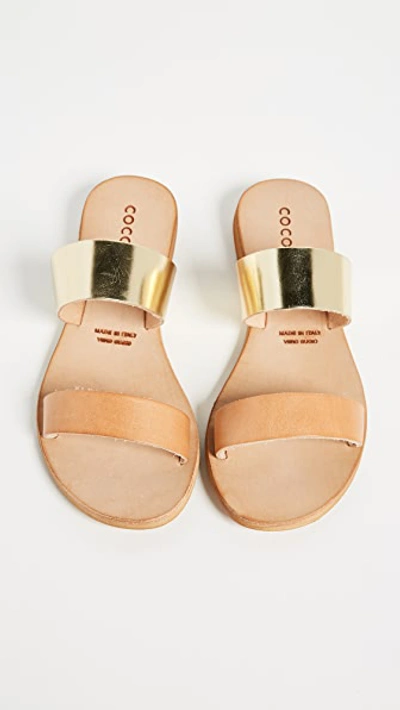 Shop Cocobelle Leather Slide Sandals In Natural