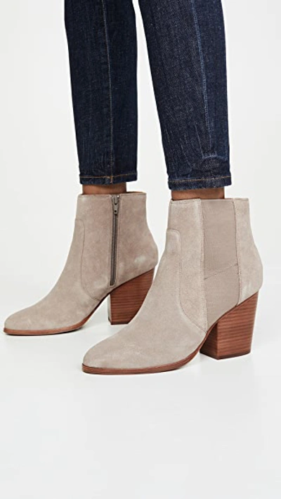 Shop Soludos Emma Block Heel Booties In Mineral Grey