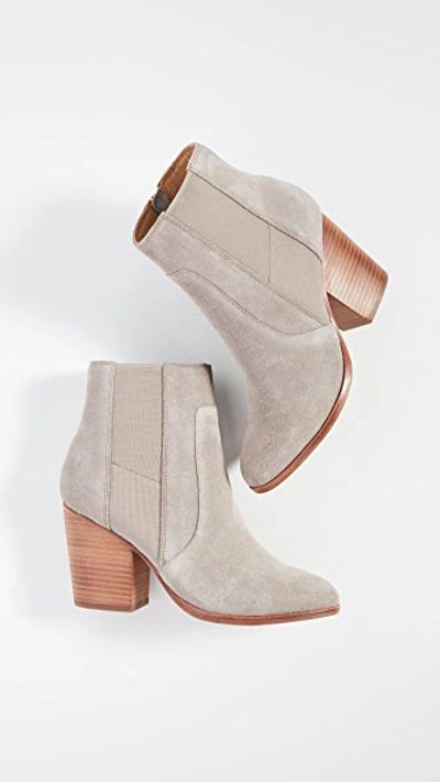 Shop Soludos Emma Block Heel Booties In Mineral Grey