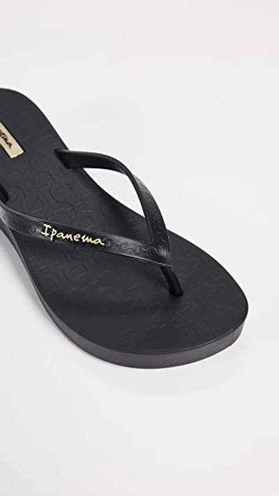 Shop Ipanema Daisy Wedge Flip Flops In Black