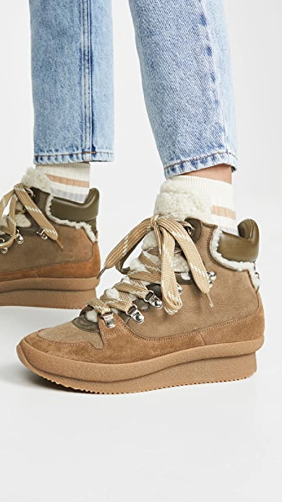 Shop Isabel Marant Brendta Suede Hiking Boots In Taupe