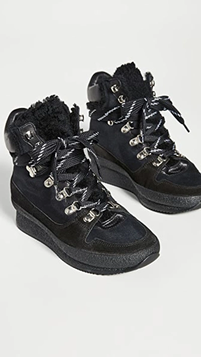 Shop Isabel Marant Brendta Suede Hiking Boots In Black