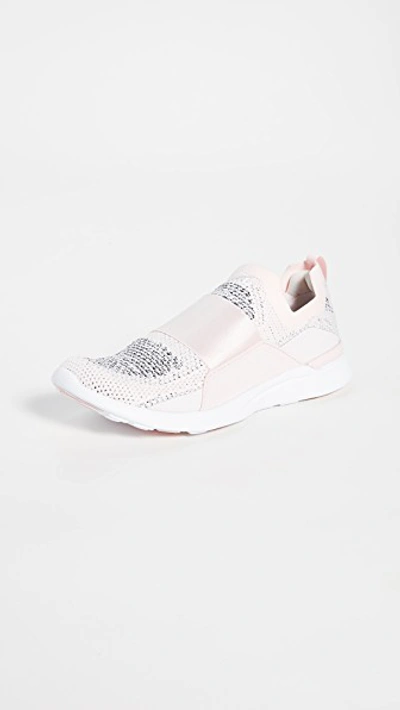 Shop Apl Athletic Propulsion Labs Techloom Bliss Sneakers In Bleached Pink/heather Grey/whi