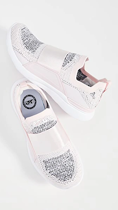 Shop Apl Athletic Propulsion Labs Techloom Bliss Sneakers In Bleached Pink/heather Grey/whi