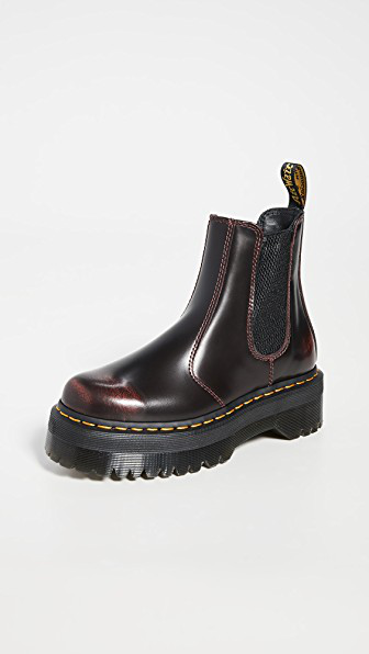 cherry red doc martens chelsea boots
