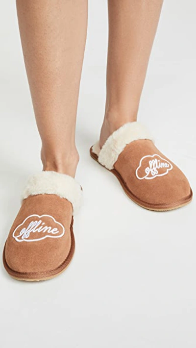 Shop Soludos Offline Cozy Slippers In Tan