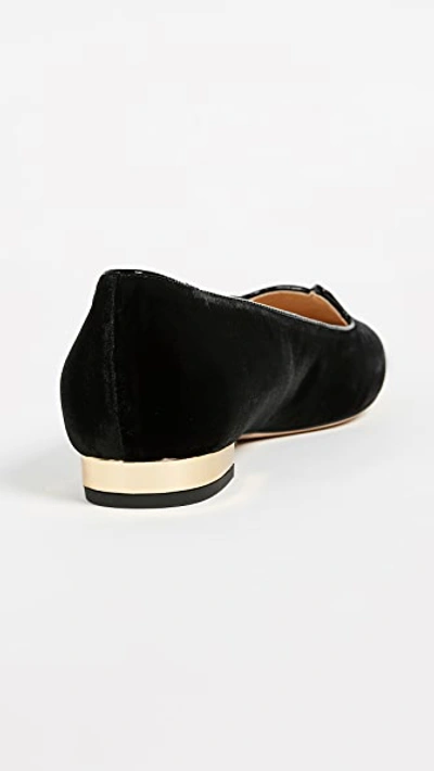 Shop Charlotte Olympia Kitty Flats In Black/gold