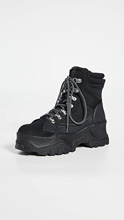 Shop Buffalo Fendo Lace Up Boots In Black