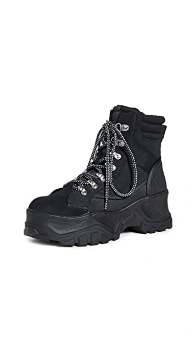 Buffalo Fendo Lace Up Boots In Black