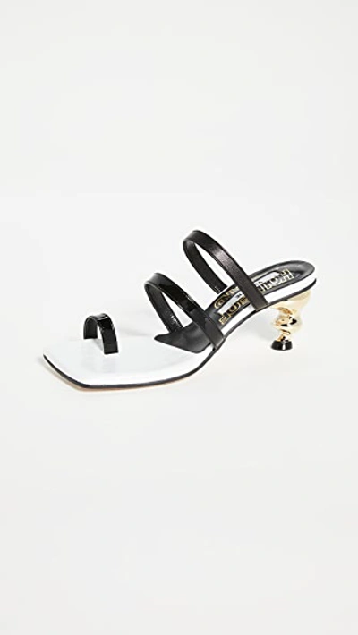 Shop House Of Holland Sunrise Sandals In Black/white