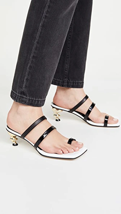 Shop House Of Holland Sunrise Sandals In Black/white