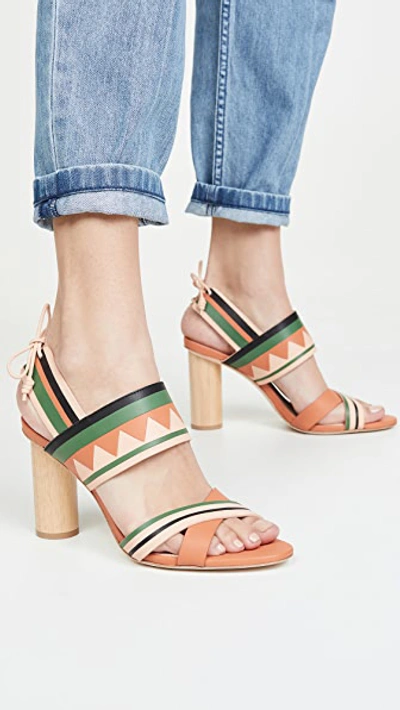 Shop Ulla Johnson Milou Heel Sandals In Patchwork
