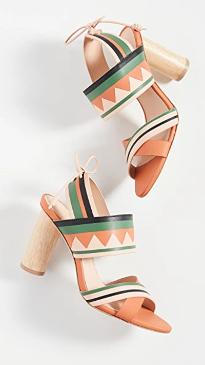Shop Ulla Johnson Milou Heel Sandals In Patchwork