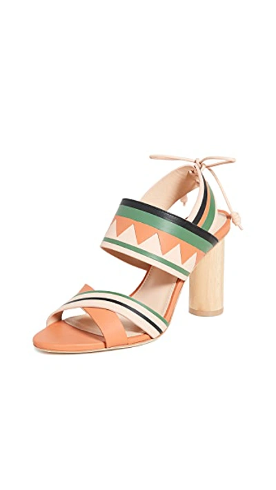 Shop Ulla Johnson Milou Heel Sandals In Patchwork