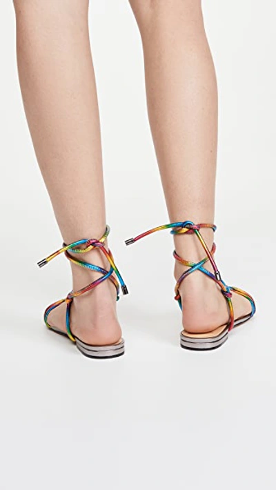 Shop Alexandre Birman Rebecca Flat Sandals In Multi/graphite