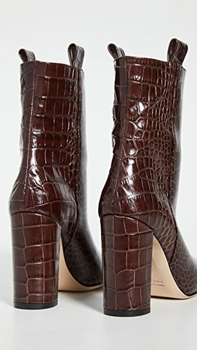 Shop Paris Texas Moc Croco Ankle Boots 100mm In Dark Brown