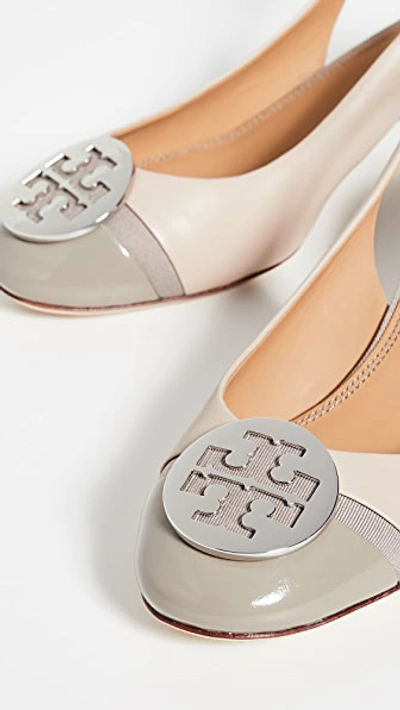 Shop Tory Burch Minnie Slingback Pumps 55mm In Light Taupe/grey Heron