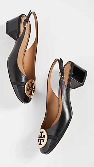 Shop Tory Burch Minnie Slingback Pumps 55mm In Perfect Black