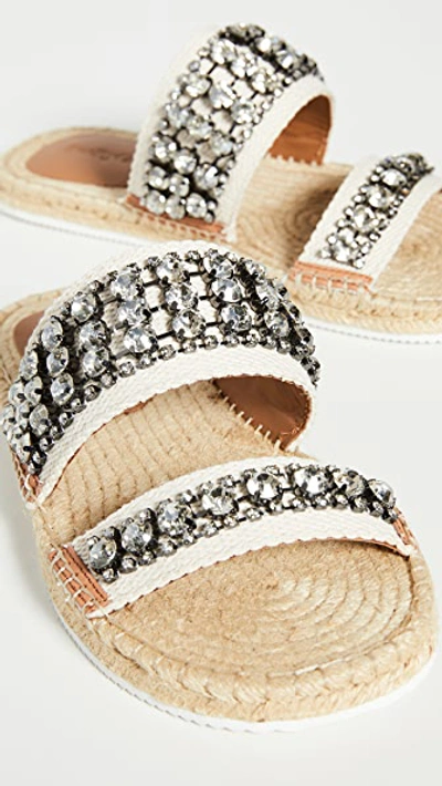 Shop See By Chloé Kaori Crystal Flat Espadrilles In Latte/strass Cry. L Gold