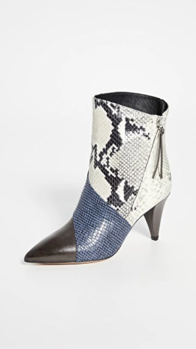 Shop Isabel Marant Latts Booties In Brown/blue