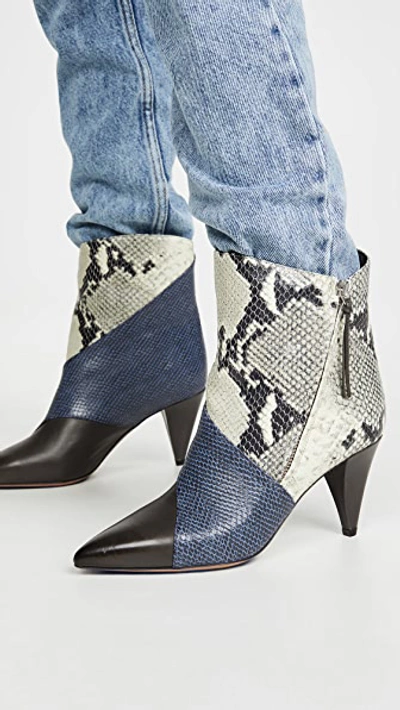 Shop Isabel Marant Latts Booties In Brown/blue