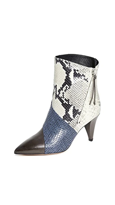 Shop Isabel Marant Latts Booties In Brown/blue