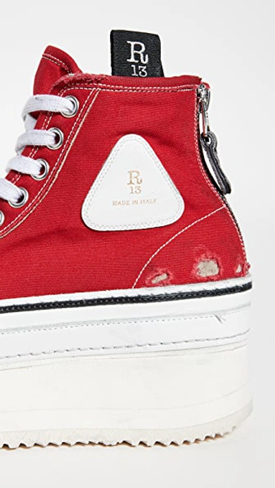 Shop R13 Platform High Top Sneakers In Red